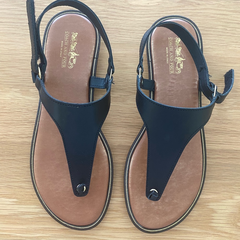 Coach and Four Black Ankle strap sandals
